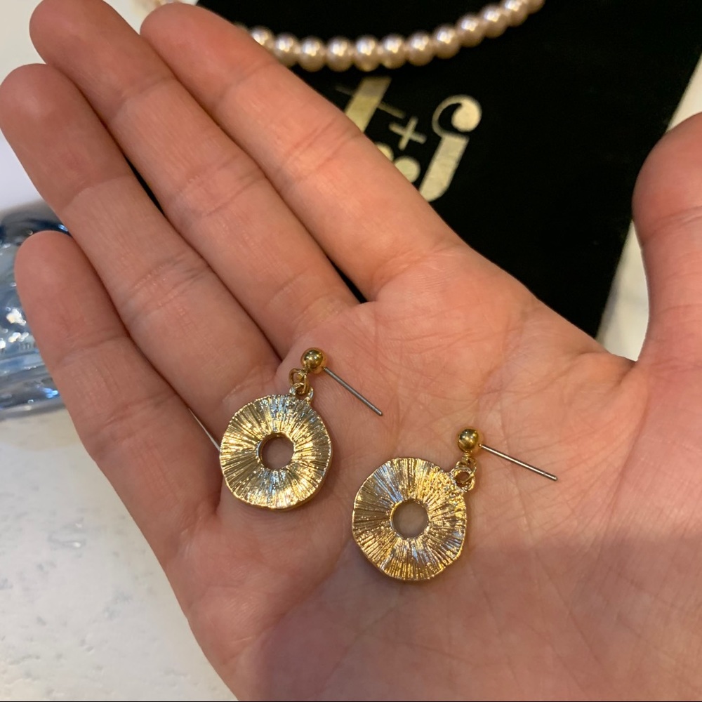 Dainty Blue Donuts Earrings - Picture 6 of 11